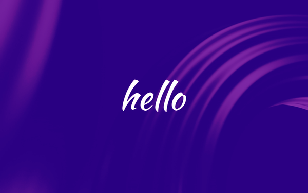 Hello on a Purple background